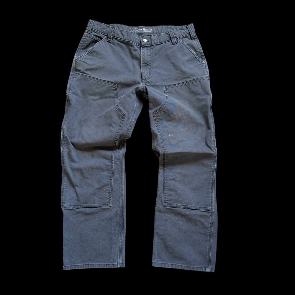 Carhartt Rugged Flex Double Knee Utility Work Pants Gray 36x30 Distressed